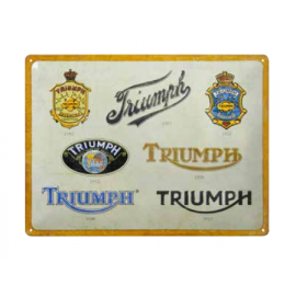 PLAQUE METAL DIFFERENTS LOGO TRIUMPH 30X40X0.5cm