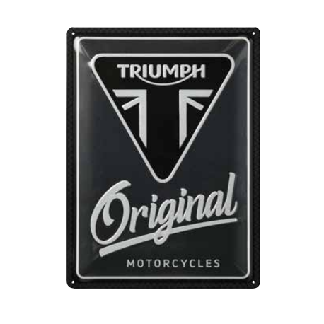 PLAQUE METAL NOIRE LOGO TRIUMPH