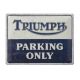 PLAQUE METAL PARKING TRIUMPH BLEU/BLC 29.5X40