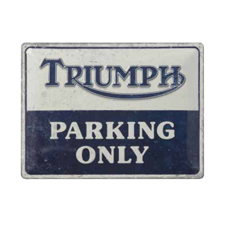 PLAQUE METAL PARKING TRIUMPH BLEU/BLC 29.5X40