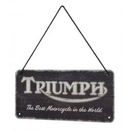 PLAQUE METAL PARKING TRIUMPH NOIR 20X1